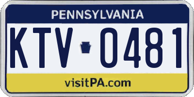 PA license plate KTV0481