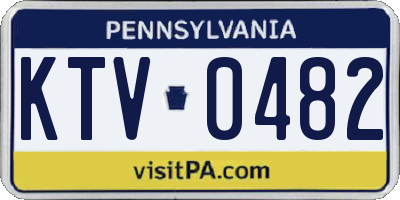 PA license plate KTV0482