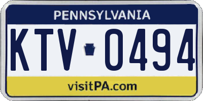 PA license plate KTV0494
