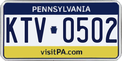 PA license plate KTV0502
