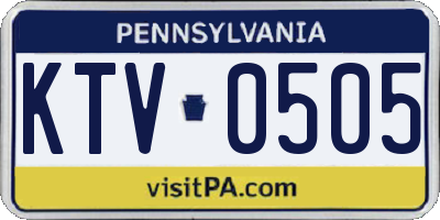 PA license plate KTV0505