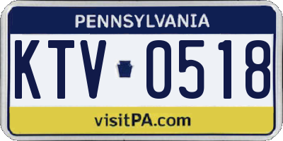 PA license plate KTV0518