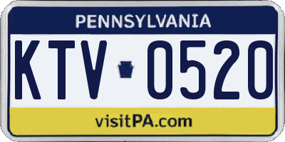 PA license plate KTV0520