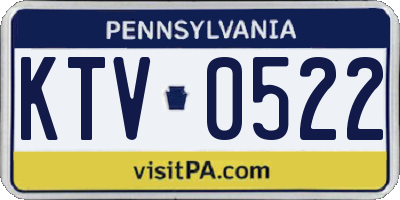 PA license plate KTV0522