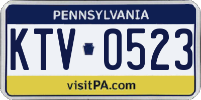 PA license plate KTV0523