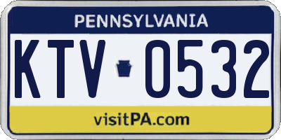 PA license plate KTV0532