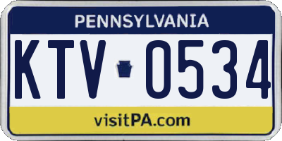 PA license plate KTV0534