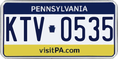 PA license plate KTV0535