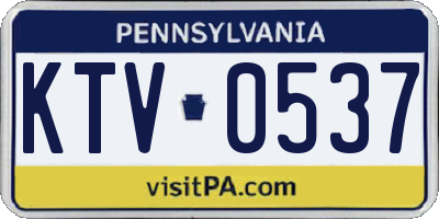 PA license plate KTV0537