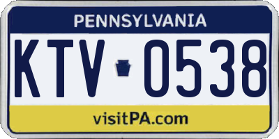 PA license plate KTV0538