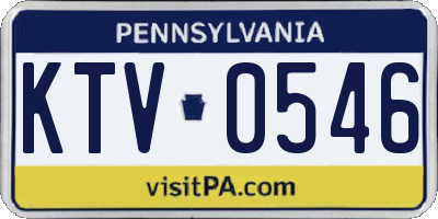 PA license plate KTV0546