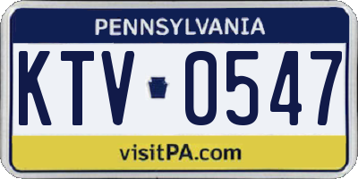 PA license plate KTV0547