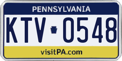 PA license plate KTV0548