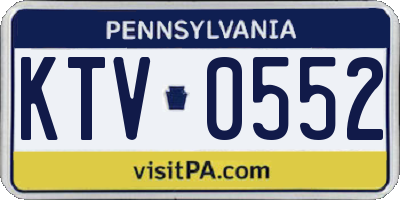 PA license plate KTV0552