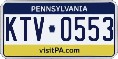PA license plate KTV0553