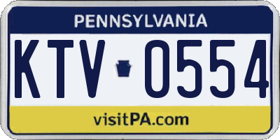 PA license plate KTV0554