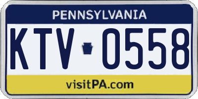 PA license plate KTV0558