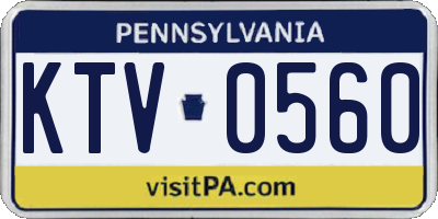 PA license plate KTV0560