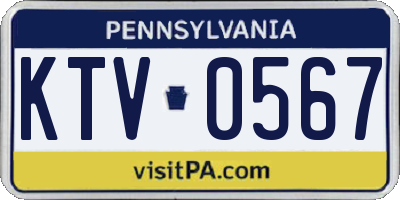 PA license plate KTV0567