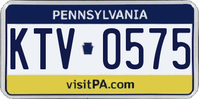 PA license plate KTV0575