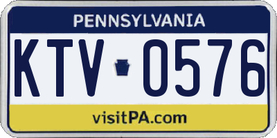 PA license plate KTV0576