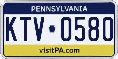 PA license plate KTV0580