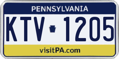 PA license plate KTV1205