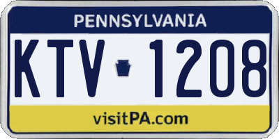 PA license plate KTV1208