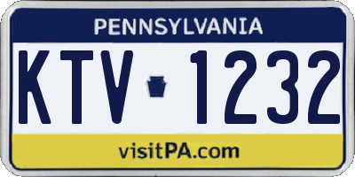 PA license plate KTV1232
