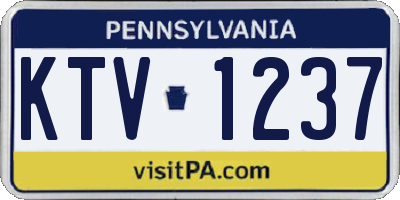 PA license plate KTV1237