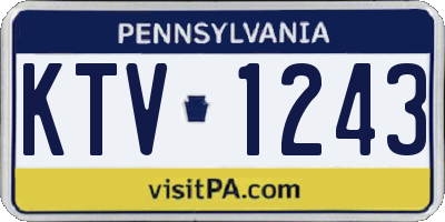 PA license plate KTV1243