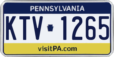 PA license plate KTV1265