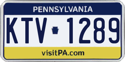 PA license plate KTV1289