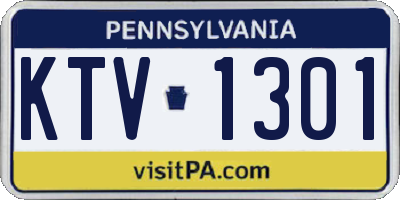 PA license plate KTV1301