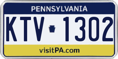 PA license plate KTV1302