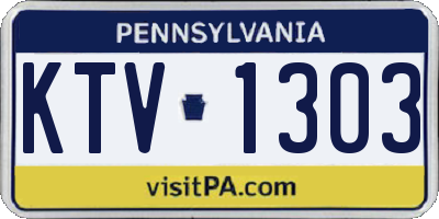 PA license plate KTV1303