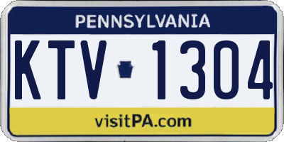 PA license plate KTV1304