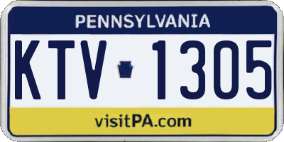 PA license plate KTV1305