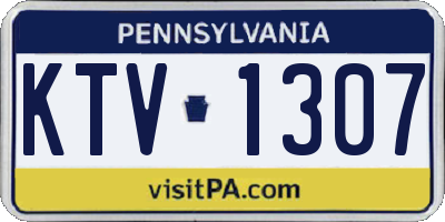 PA license plate KTV1307