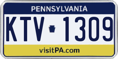 PA license plate KTV1309