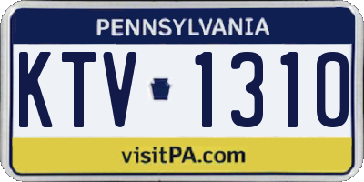 PA license plate KTV1310