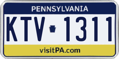 PA license plate KTV1311