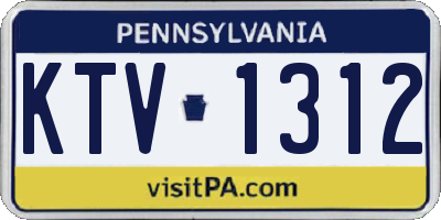 PA license plate KTV1312