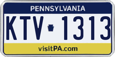PA license plate KTV1313