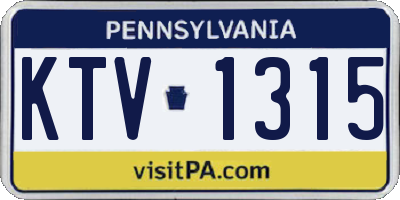 PA license plate KTV1315