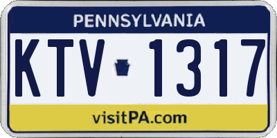 PA license plate KTV1317