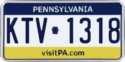 PA license plate KTV1318