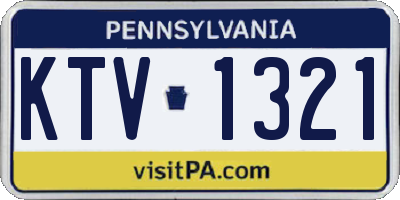 PA license plate KTV1321