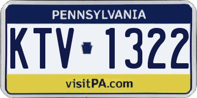 PA license plate KTV1322