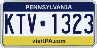 PA license plate KTV1323